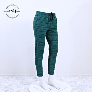 Lululemon Jet Crop Slim Luxtreme High Waist Striped Pants Green Black Women S*